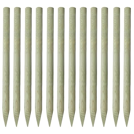 vidaXL 12x Zaunpfosten Angespitzte 5x150cm Holzpfosten Zaunpfähle Holz Pfosten
