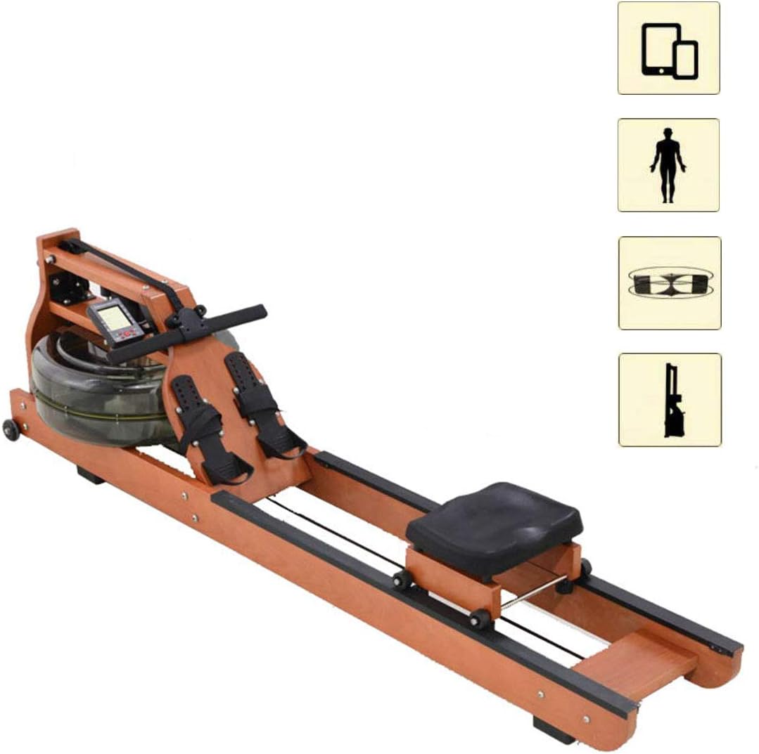 Grist CC Water Boating Oak Rowing Machine, Water Rowing Machine Home Wood, with Adjustable Water Resistance, for Home Gym