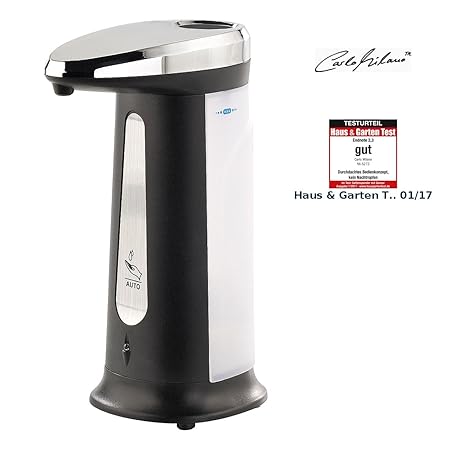 Carlo Milano Spülmittelspender: Automatischer Seifenspender mit IR-Sensor, 400 ml (Desinfektionsspender), Kunststoff, Silber,