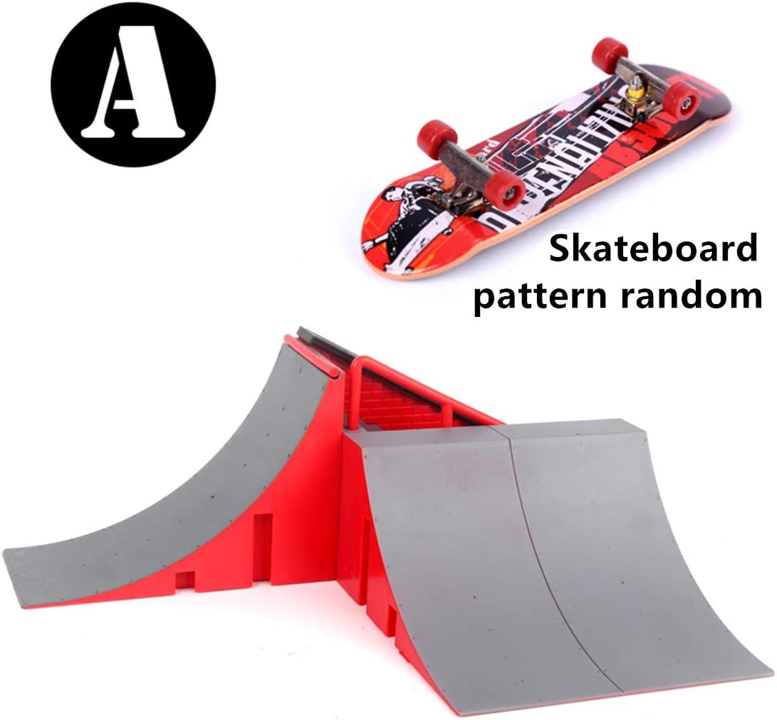 Lethend Skate Park Kit Ramp Parts for Fingerboard, Mini Finger Skateboard Fingerboards Ultimate Parks Training Props, Interesting Indoor Toys for Boys