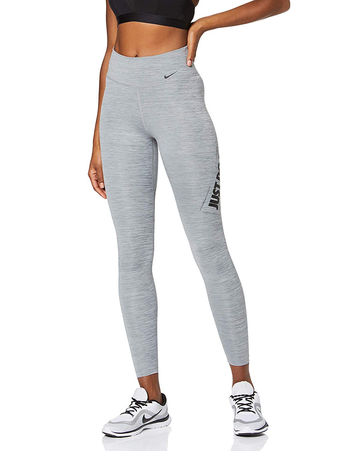 Nike for Women All-in Hbr JDI Tight Pants, Iron Gray/HTR/Black, X-Large