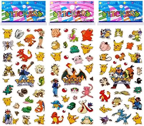 6 Sheets Puffy Dimensional Scrapbooking Party Favor Stickers + 18 FREE Scratch and Sniff Stickers - PIKACHU, POKEMON_2