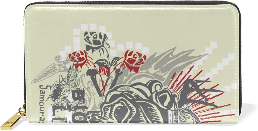 Amazon マイステージ Mystage 長財布 メンズ レディース 財布 ラウンドファスナー サイフ ロングウォレット レザー 二つ折り財布 カッコイイ 個性的 髑髏柄 ドクロ スカル Mystage 財布