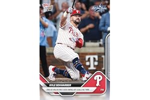 HOFSM.COM HALL OF FAME SPORTS MEMORABILIA 2025 Topps Now Kyle Schwarber #433 Trio of Home Runs in First Ever Swing Off Seals NL Win Philadelphia Phillies Baseball Card