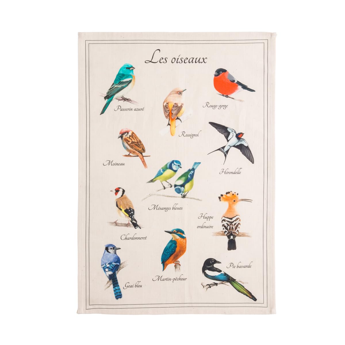 Coucke Printed Tea Towel with Birds, 50 x 75 cm