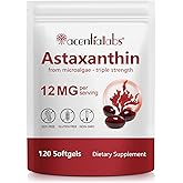 ZUZOKKAHA Astaxanthin Supplements 12mg - 120 Softgels | Premium Natural Antioxidant from Microalgae | Eye, Skin, Brain, Joint, Heart & Immune Health Support | Non-GMO, Gluten-Free
