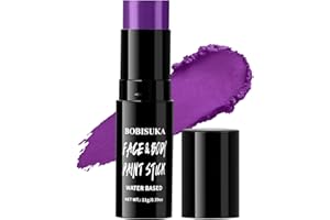 BOBISUKA Purple Face & Body Paint Stick Water-Based Washable Face Paint Makeup Stick for Halloween Witch, Zombie, Skull, Clown, Butterfly, Galaxy, Cosplay, SFX, Sports Eye Black & Costume Party