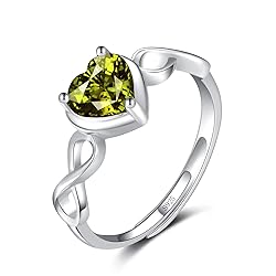 Shysnow Peridot Birthstone August Ring for Women