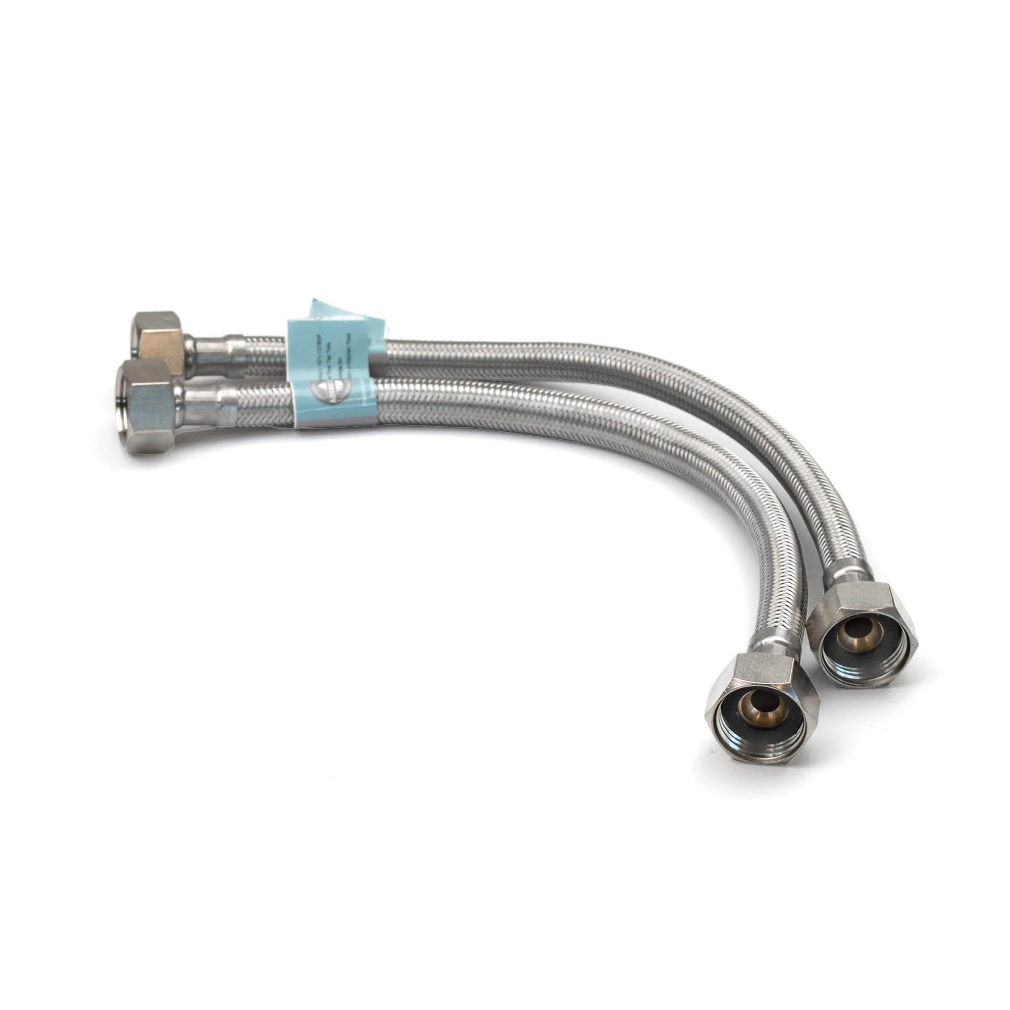 Xcel Home Flexible Hose Pipe Pair, 1/2" x 1/2" BSP 300mm Stainless Steel Flexi Pipes, Rust-Free Corrosion Resistant Monobloc Tap Connector, Replacement for Kitchen Sink & Bathroom Basin