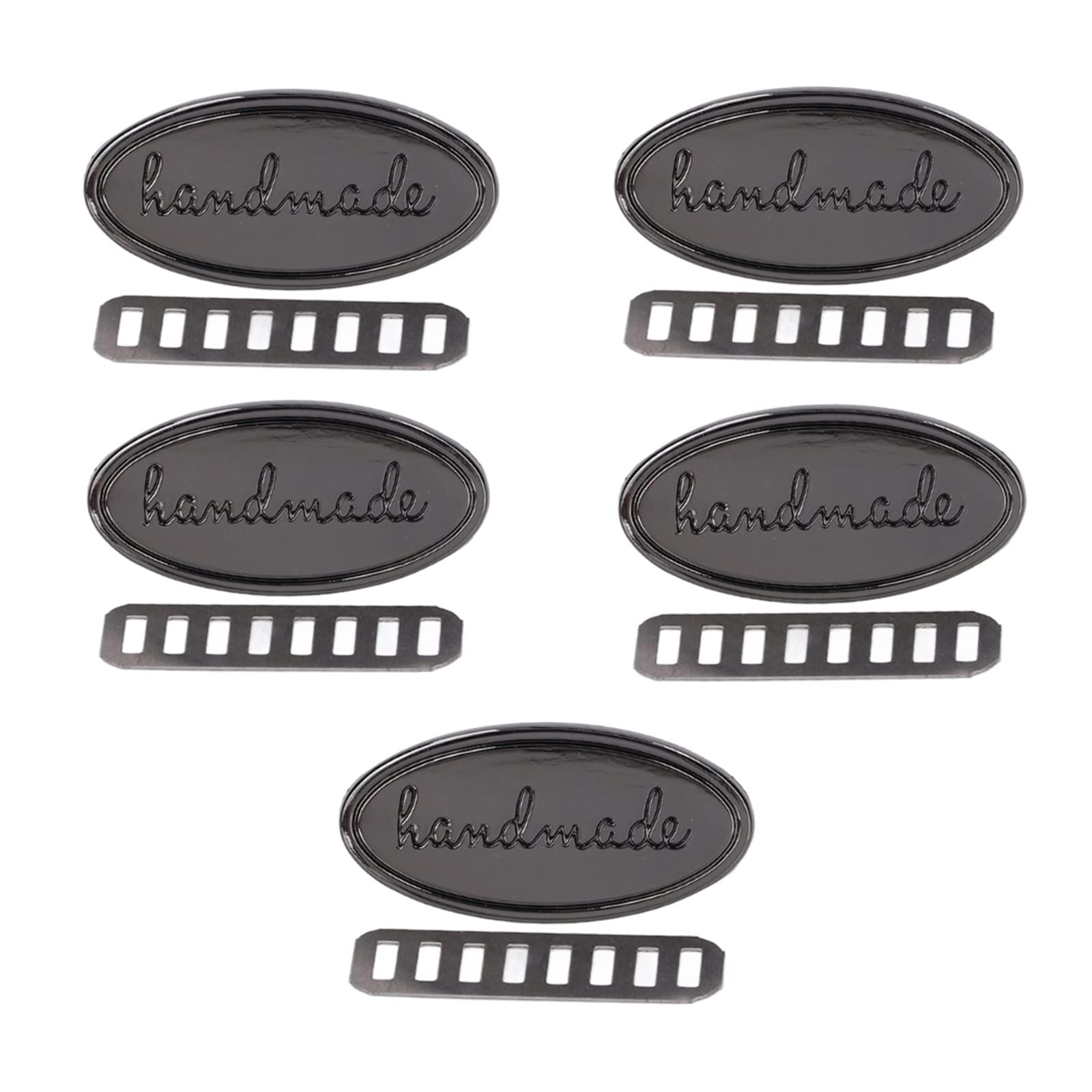 Hapivida Handmade Metal Tags, Antique Zinc Alloy Pendant Labels with Buckle Closure for Sewing Crafts DIY Clothing Hats Fabric Textile Decor, 5pcs Oval Charm Labels for Crafting Projects — image 1