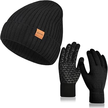 Ensemble Bonnet Homme Ensemble Bonnet D'hiver Gants écharpe Pour Homme Et Femme, Bonnet Long, Gants Tactiles Pour Temps Froid, Ensemble Cadeau Chaud 3 En 1, Mix-Army, Taille Unique Gants Et Bonnets Femme