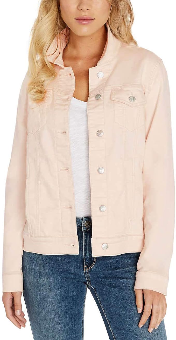 light pink denim jacket womens