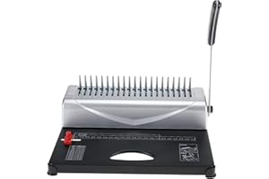 LUCKYHIGH Comb Binding Machine Manual Paper Punch Binder 21 Rectangle Hole 450 Sheet Paper for Office, School