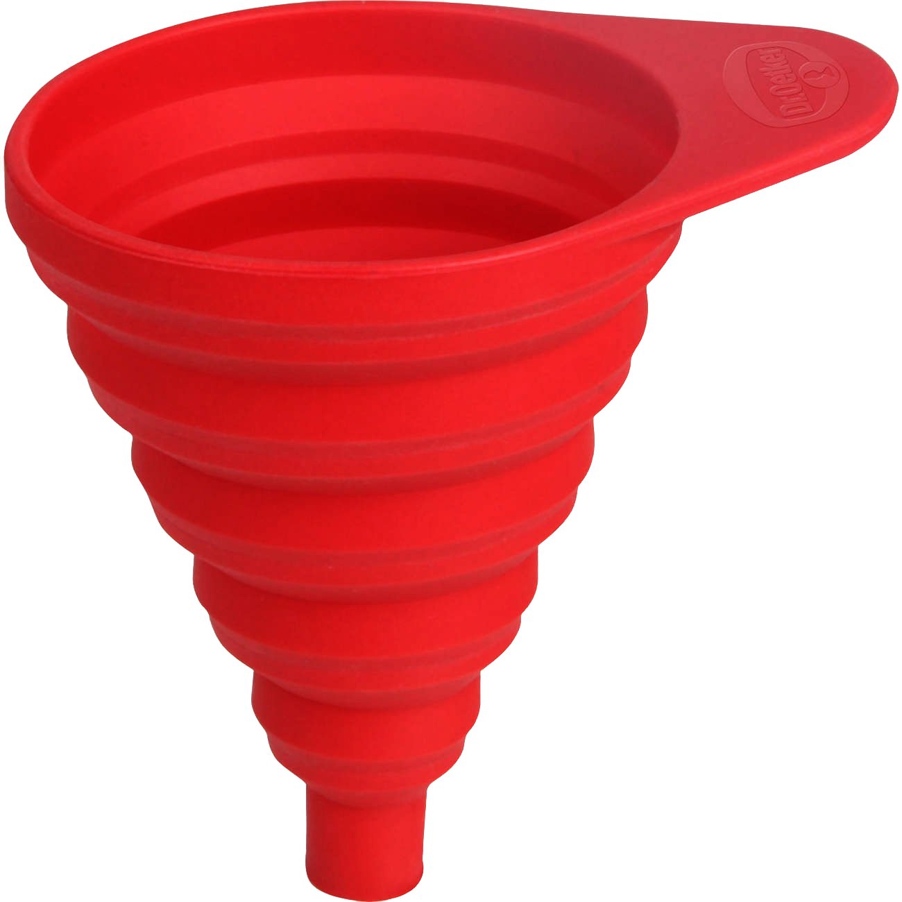 Dr.Oetker Funnel Flexxibel of Silicone Foldable in red, 8 x 8 x 10 cm