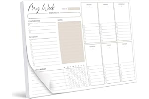Biroyal Weekly Planner Pad A4 without Fixed Date (50 pages), Desk Pad with To Do List, Weekly Calendar Weekly Planner with Weekly Overview&Habit Tracker for Appointments, Tasks&Notes