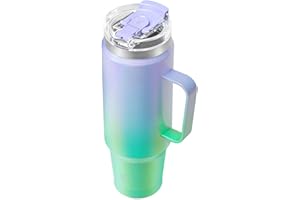 Meoky 40oz Tumbler with Handle, Stainless Steel Travel Mug with 2-in-1 Straw and Sip Lid, Vacuum Insulated Coffee Mug, 100% Leak Proof, Keeps Cold for 34 Hours or Hot for 10 Hours (Fairyland)