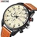 CURREN Original Brand Men's Sports Waterproof Leather Strap Wrist Watch 8250 Brown Beige