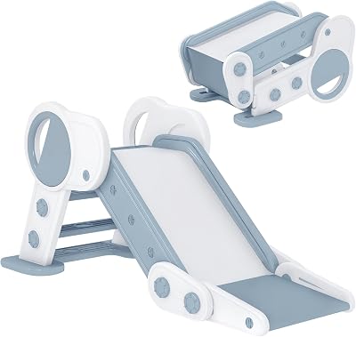 AIYAPLAY Toddler Slide Foldable Indoor Outdoor Grey PE PP 1.5-3 Years Old