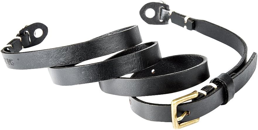 CANPIS Adjustable Real Leather Shoulder Neck Strap for Fujifilm Sony Camera Black Color