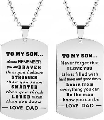 mom to son dog tags