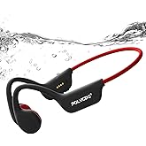 POLVCDG Swimming Headphones,IPX8 Waterproof Bone Conduction Headphones,32GB Memory Open Ear Headphones with Mic,Wireless Earphones Underwater Sport Earbuds for Workout Running Cycling Gift
