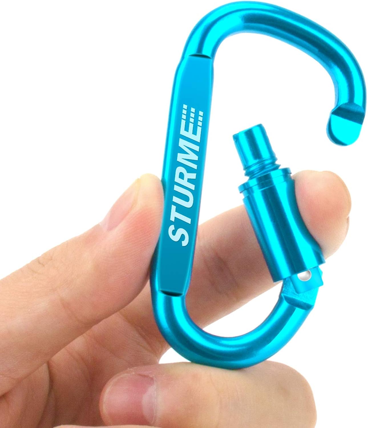 STURME Carabiner Clip Aluminum D-Ring Locking Durable Strong and Light Large Carabiners Clip Set for Outdoor Camping Screw Gate Lock Hooks Spring Link Improved Design Pack (9 Pack) : Sports & Outdoors