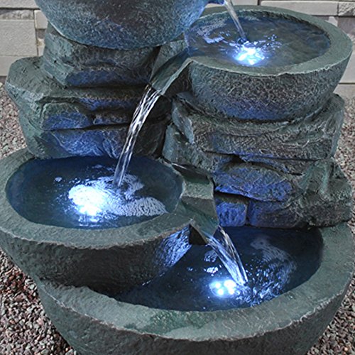 Modern Bowls Fountain with Led Lights