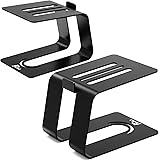 NJSJ Desktop Speaker Stands Pair, Universal Studio Speaker Stand for Small & Medium Bookshelf Speakers/Sound System Monitors/