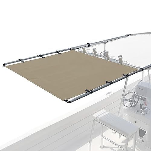 SureShade PTX Power Shade - 57" Wide (Tan) - Easy Installation on T-Top or Hardtop Boats - 600D Marine Canvas, Stainless Steel Frame - 12V DC Motors - Anti-Racking and Auto Shut-Off - PTXSS57TS