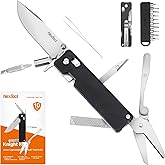NexTool K30 Multitool,11-in-1 Pocket Knife Multi Tool with Safety Lock,Serrated Scissors,Tweezers，Awl,4mm 10-in-1 Bit Set for