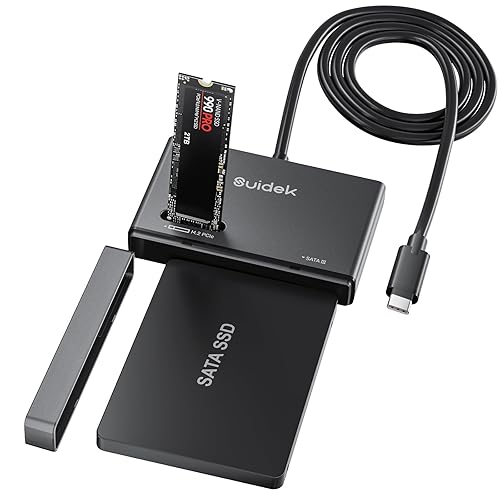 SUIDEK NVMe SSD Adapter, Type-C 10Gbps to and SATA Hard Drive  Reader External M2 PCIe NVMe SSD Enclosure Compatible with (M Key&M+B Key)  Any