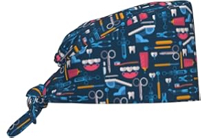 MOLIAN Dental Tooth Care Scrub Caps with Sweatband Adjustable Working Cap Surgical Headgear for Women Men