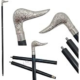 Vintage Antique Walking Cane Black Wooden Walking Stick for Men &amp; Women | Silver Brass Designer Duck Handle, Fancy Canes, Ideal Gift