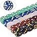 AUSTOR 50 Pieces 6 Sided Game Dice Set 5 Pearl Colors Round Edges Dice for Tenzi, Farkle, Yahtzee, Bunco or Teaching Math with Velvet Pouch