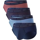 BAMBOO COOL Men's Tagless Briefs Coverd Waistband Comfort Soft Underwear with Contour Pouch Breathable Underpants, Multipacks