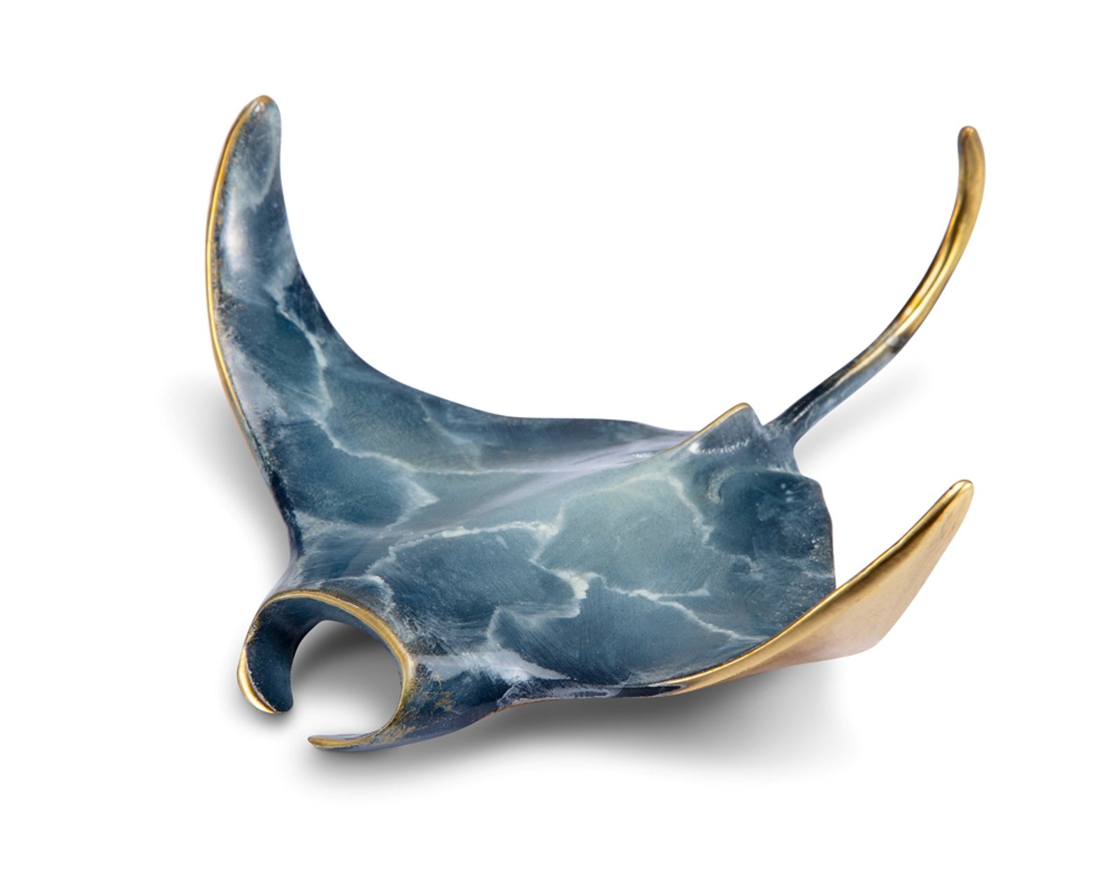 Photo 1 of (SMALL) (5-6IN) Swift Stingray Figurine Brass 6 Inch Tabletop Decor