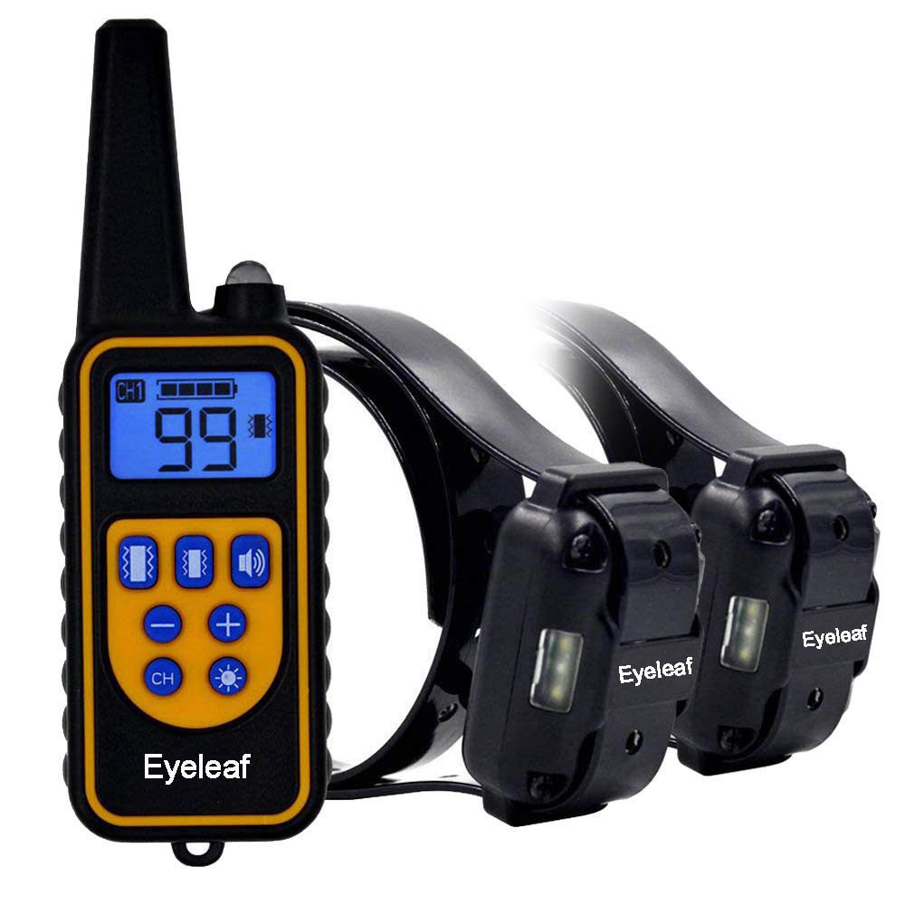Eyeleaf Dog Training Collar for 2 dogs, Vibrating Dog Collar with Remote Control Strong Vibration/Beep Mode Rechargeable Waterproof Dog Barking Collar for Home Dog Training Device