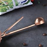 Kuou 2Pcs Coffee Scoop with Clip Stainless Steel Ground Coffee Sealer Silver view 5