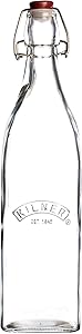 Kilner Square Clip Top Bottle, Airtight Seal for Preserving and Storing Liquids, Reusable and Dishwasher Safe, 34-Fluid Ounces