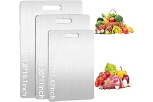 Titanium Cutting Board for Kitchen - Stainless Steel Cutting Board,Cutting Boards for Kitchen and Camping, Double Sided Food-
