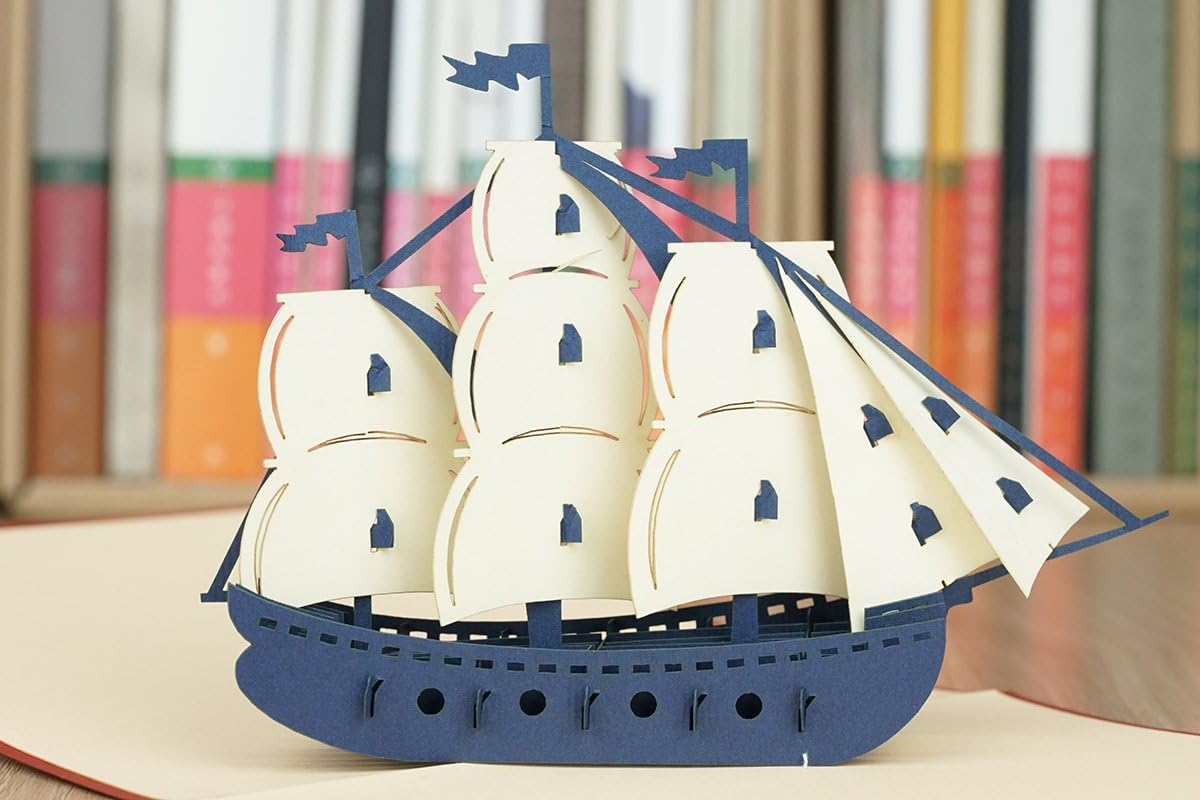 Sailing Boat 3D Pop Up Card, Birthday 3D Pop Up Card, Thank You Card, Graduation Card, Get Well Card, Premium 3D Pop Up Card