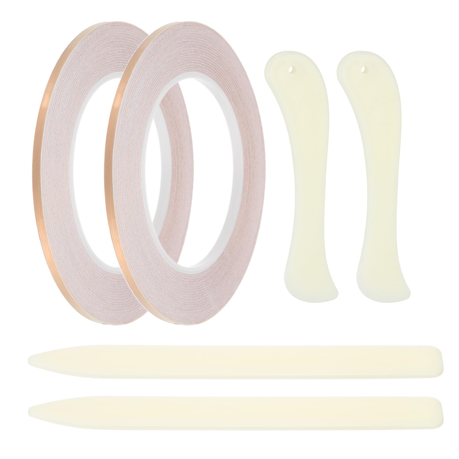 PATIKIL 36 Yard 1/6 Inch Copper Foil Tape,2 Roll Copper Tape with Single-Sided Conductive Stained Glass Foil Tool with Scraper for Stained Tools DIY Crafting