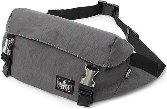 Amazon ボディバッグ Hyp グレー 斜めがけ ウエストポーチ 大容量サイズ エコバッグ付き ウエストバッグ