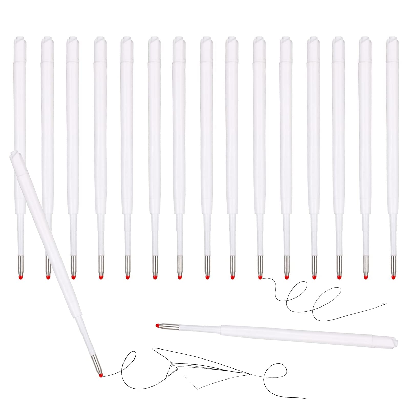 teng hong hui 30 Pieces Black Ink Pen Refills, Replaceable Ballpoint Pen Refills with Smooth Writing Ballpoint Pen Refills 1mm Black Retractable Pen Refills for Ballpoint Pens for School and Office