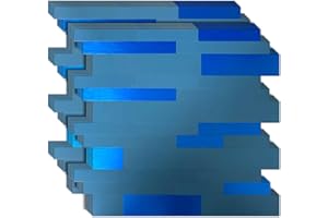 WEIMEISC WEIEMISC 10-Sheet Peel and Stick Backsplash Tile, PVC Mixed Metal Stick on Backsplash Tiles for Kitchen (Light Blue+Brushed Blue)