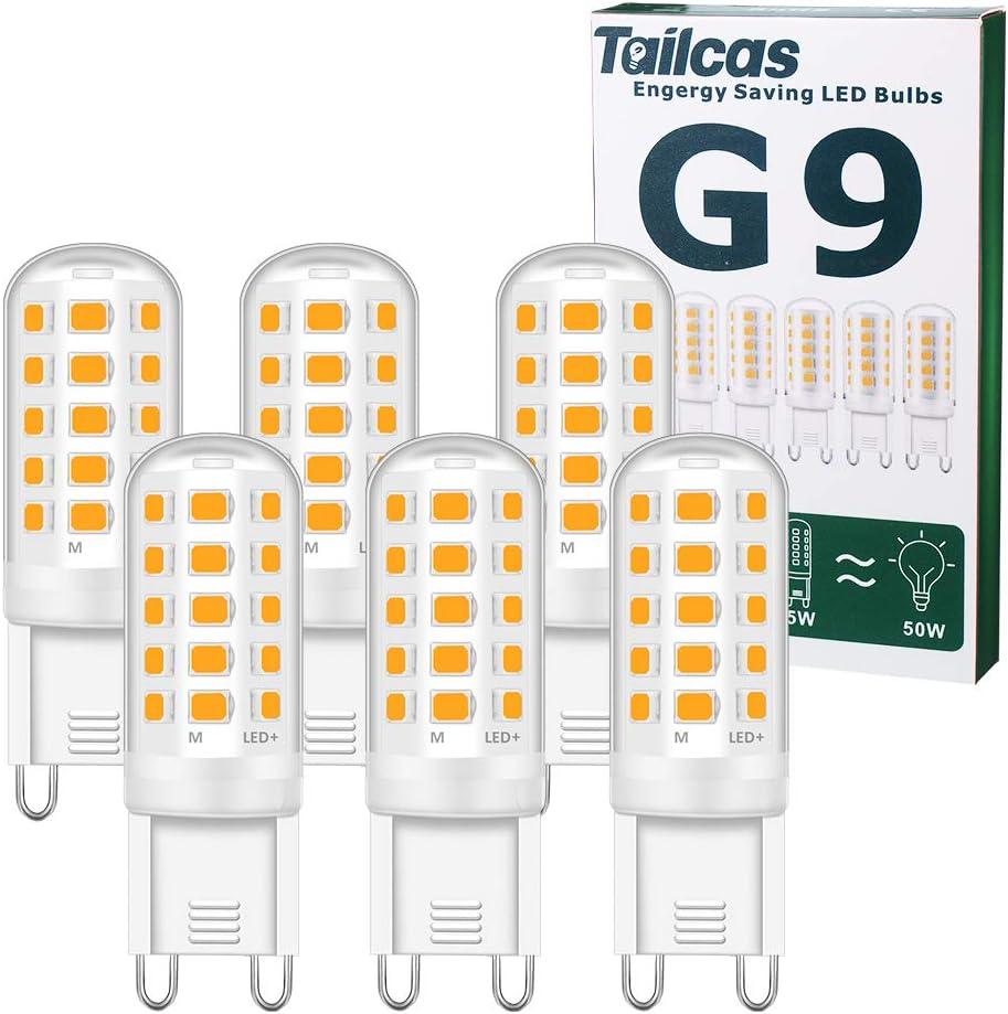 Tailcas G9 Led Light Bulbs, 5W Warm White, Equivalent to 40W-50W Halogen