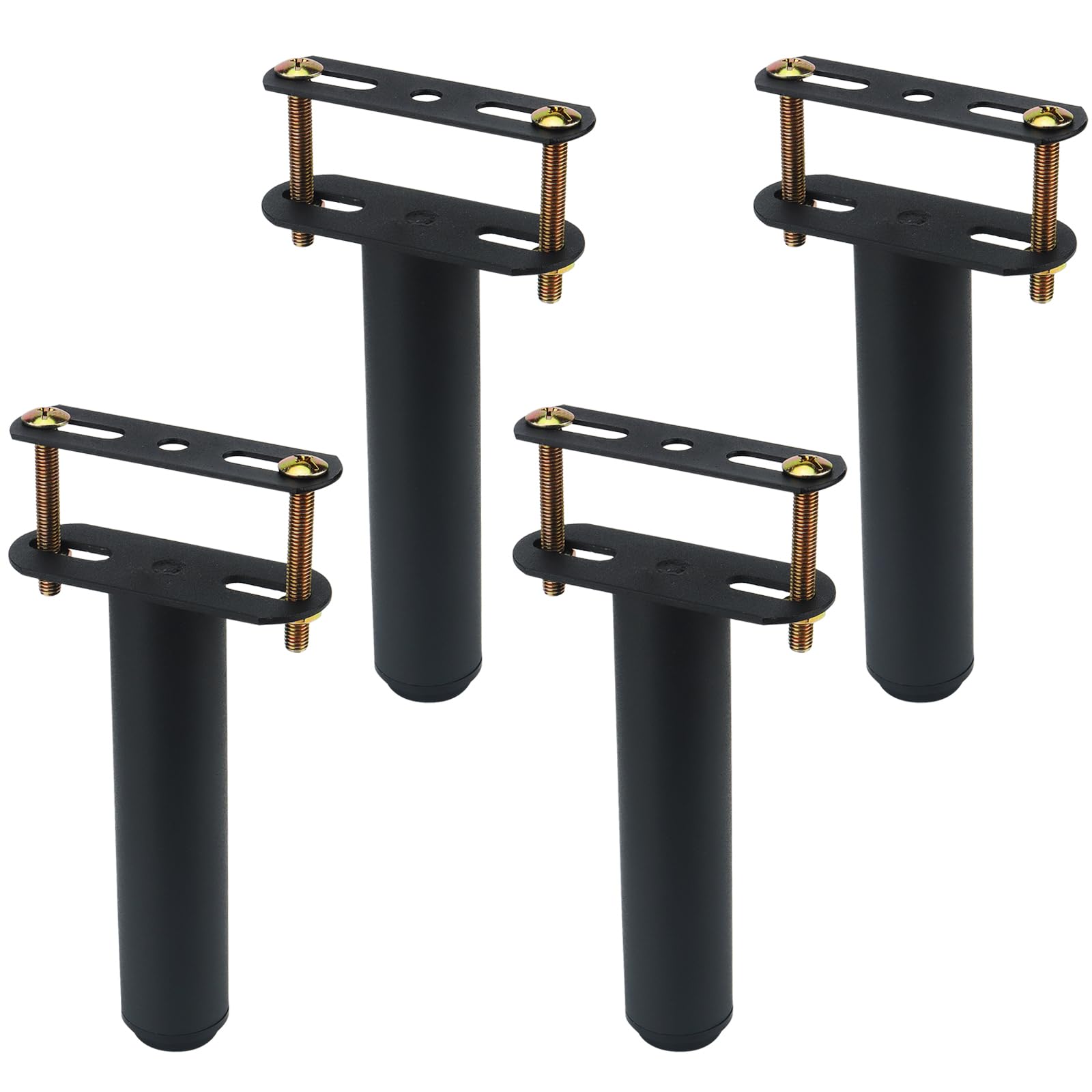 SINJEUN 4 PCS 7-13 Inch Adjustable Bed Legs, Retractable Heavy Duty Bed Center Frame Leg Metal Furniture Support Feet for Sofa Table Chair Desk Cabinets Replacement Parts