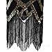eforpretty Women's 1920s V Neck Sequined Beaded Embellishment Gatsby Flapper Dress