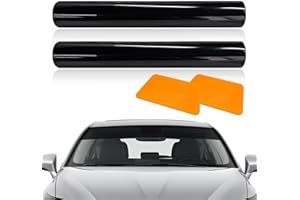 YTFRL 2 PCS Windshield Tint Strip, 51.18"×7.87" Car Window Sun Visor Tints Film with Scraper, Universal Front Windscreen Heat