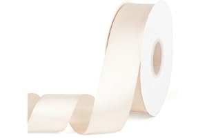 YBLANDEG Satin Ribbon Solid Color Cream White 1-1/2 inches X 50 Yards,Double Faced Polyester Fabric Ribbon for Gifts Wrapping, Wedding, Party, Hair, Crafts, Bows, DIY Decor Ornaments